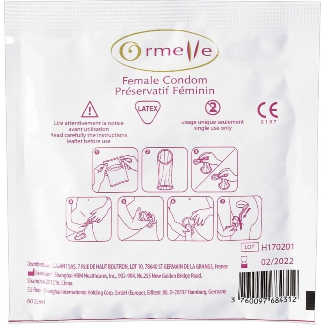 Ormelle Vrouwencondoom 5 szt. - kobieca ochrona, nawilżane, lateksowe — zdjęcie 3
