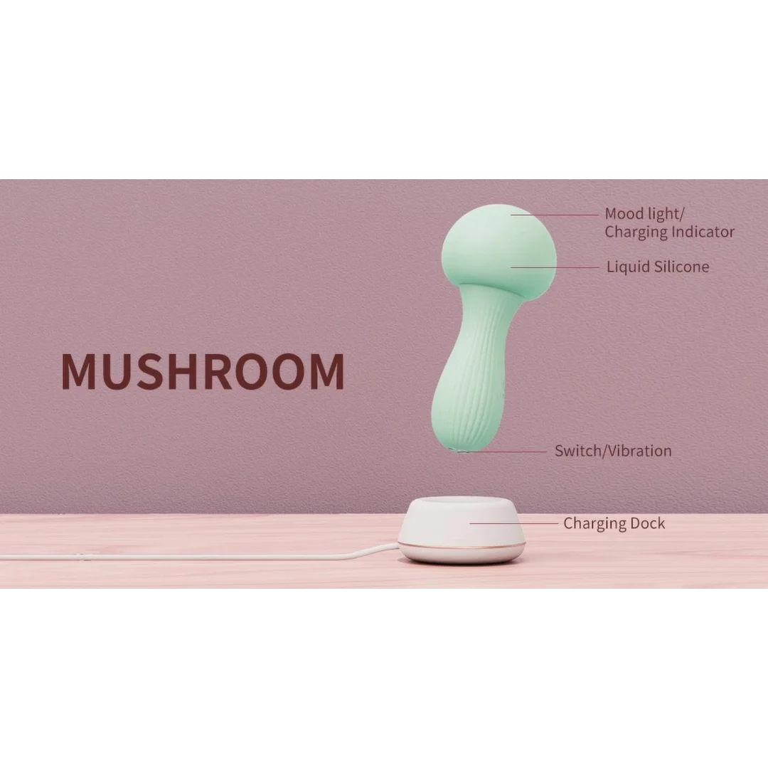 OTOUCH Mushroom Wand - silikonowy model relaksacyjny z podświetleniem, teal — zdjęcie 5