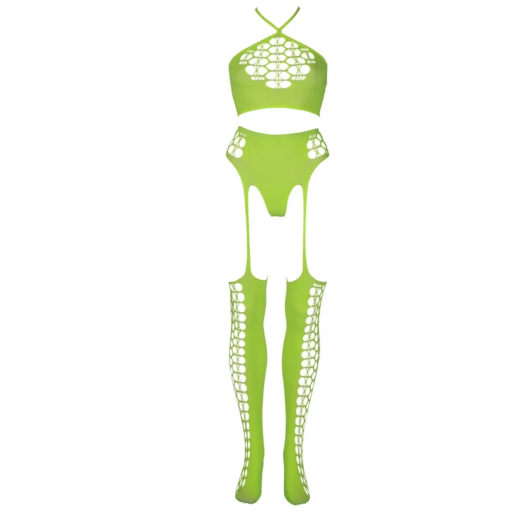 Ouch! by Shots Body dwuczęściowe Neon XL/XXXXL z topem i pończochami — zdjęcie 4