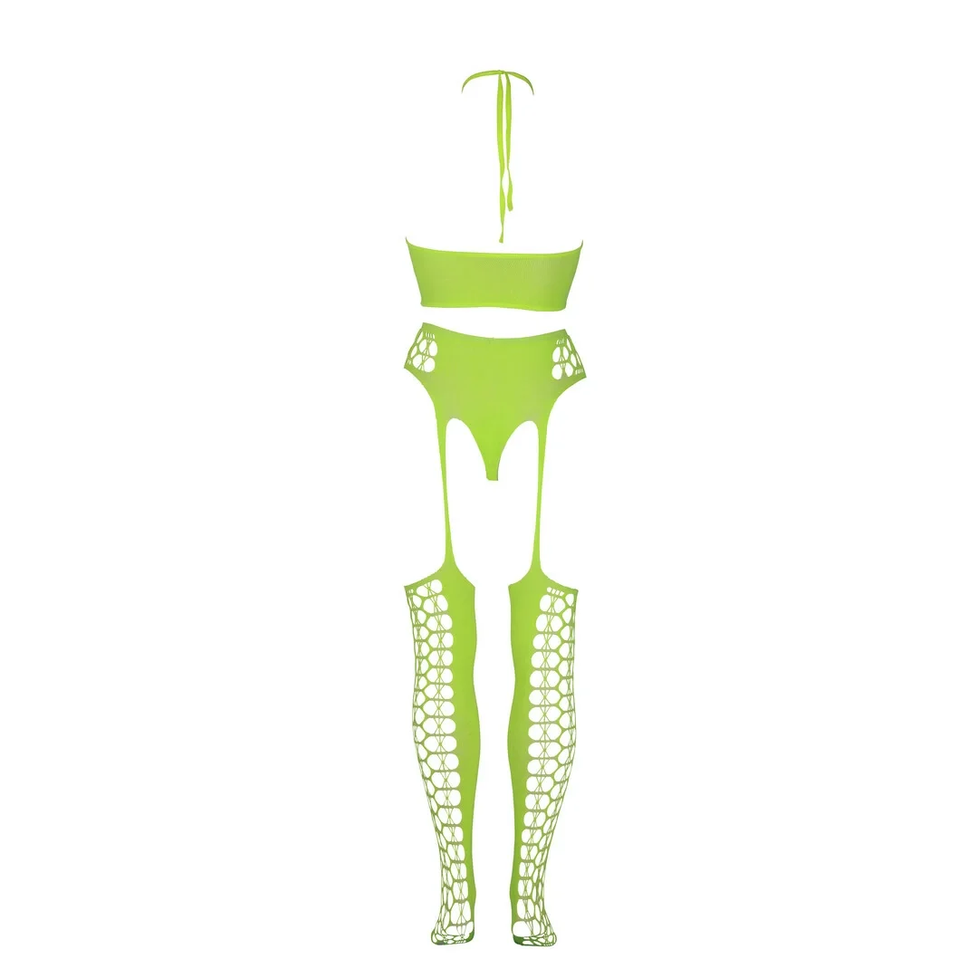 Ouch! by Shots Body dwuczęściowe Neon XL/XXXXL z topem i pończochami — zdjęcie 5
