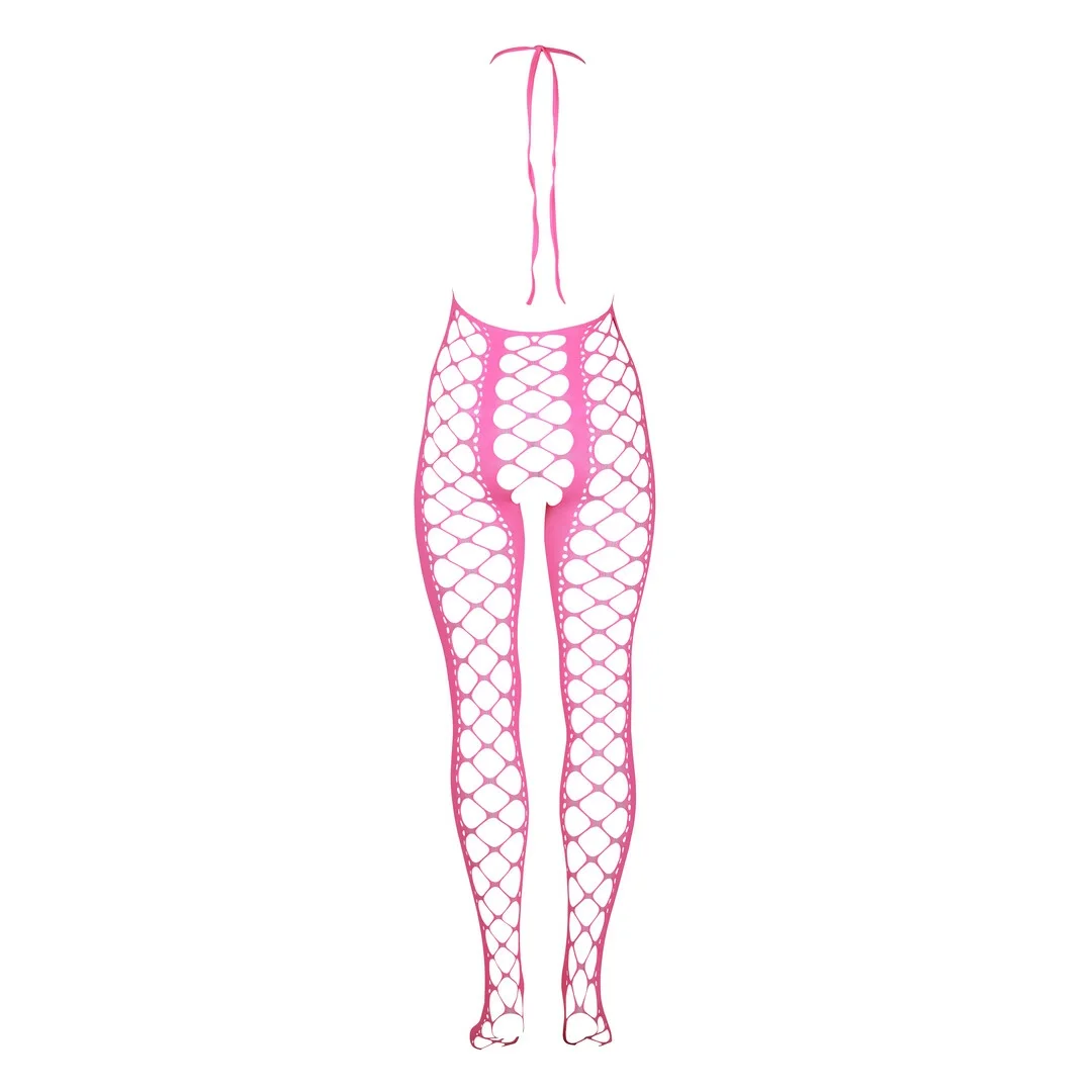 Ouch! by Shots Bodystocking Neon XL/XXXXL z dekoltem V, UV aktywacja — zdjęcie 5