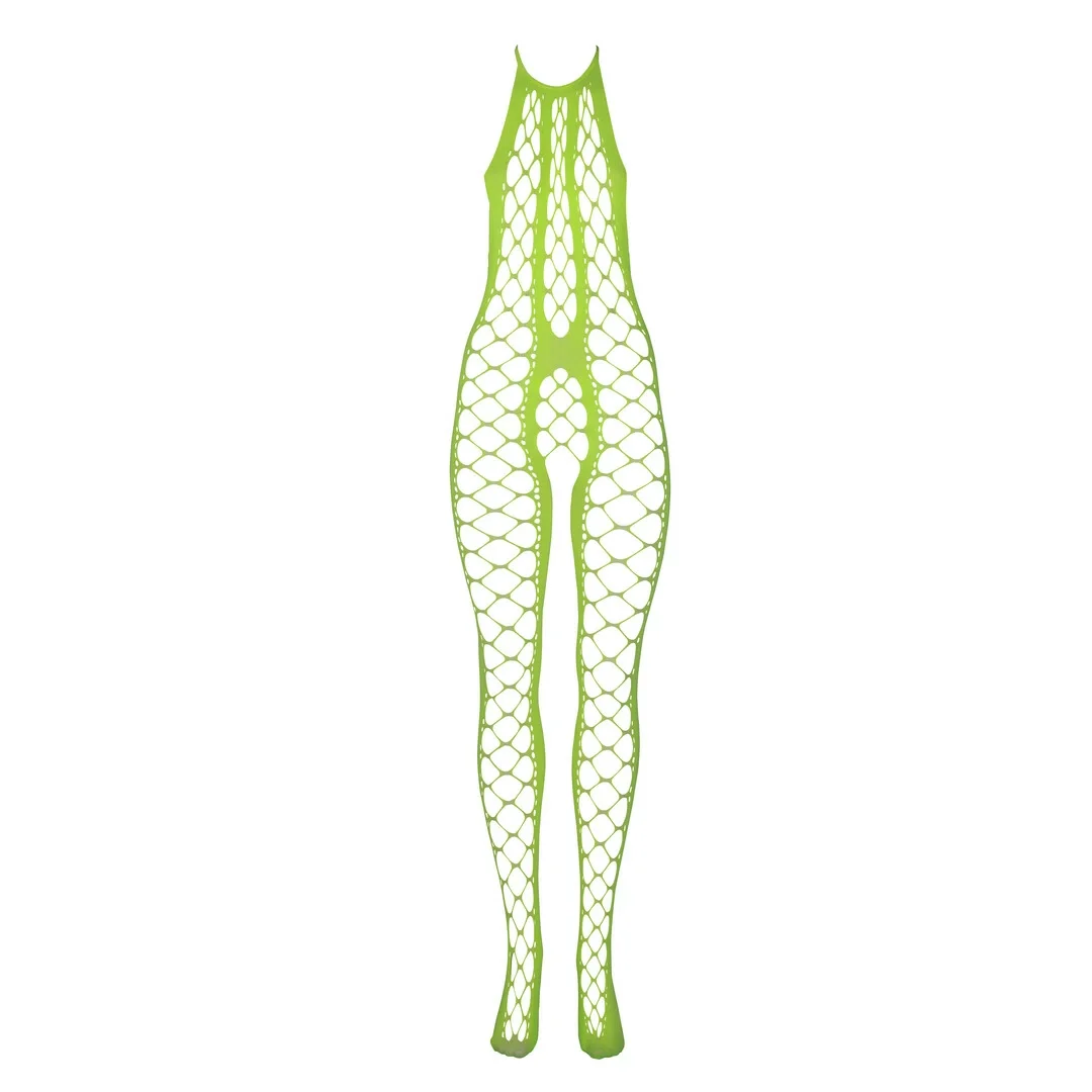 Ouch! by Shots Bodystocking Neon XS/L - głęboki dekolt, UV aktywacja — zdjęcie 4
