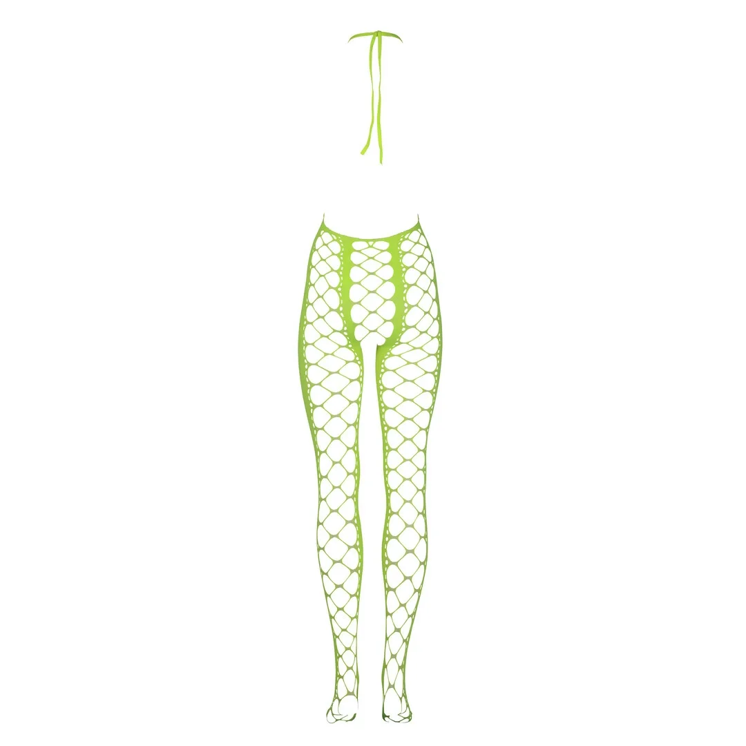 Ouch! by Shots Bodystocking Neon XS/L - głęboki dekolt, UV aktywacja — zdjęcie 5