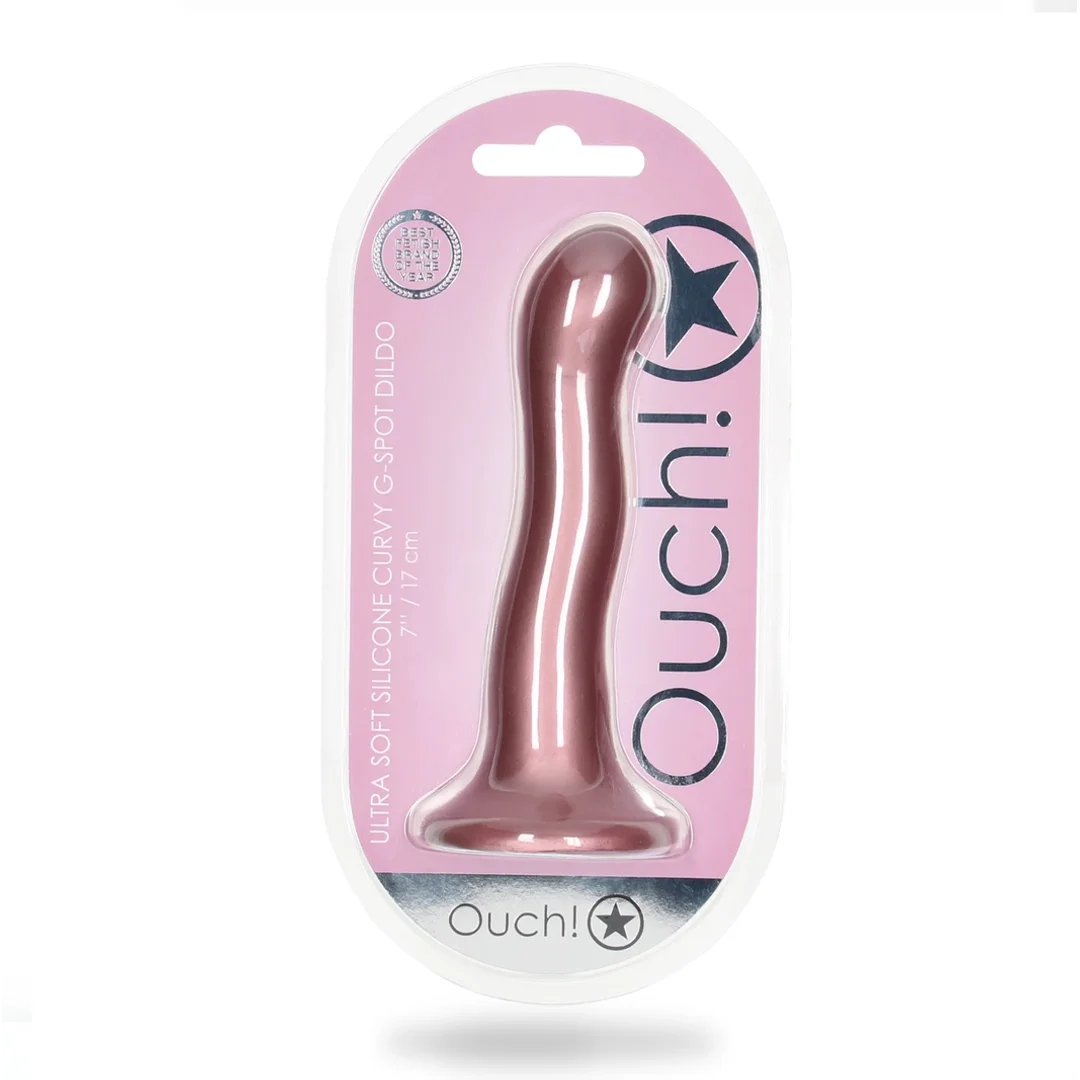Ouch! Curvy G-Spot 17 cm ultra miękki model silikonowy z przyssawką — zdjęcie 2