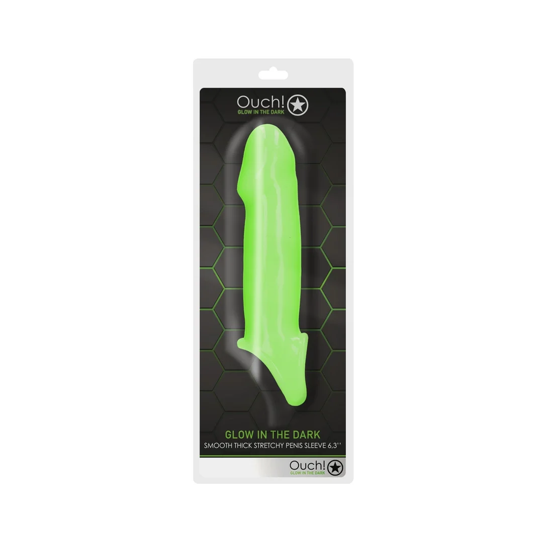 Ouch! Glow in the Dark - elastyczna nakładka świecąca, gruba, zielona — zdjęcie 3