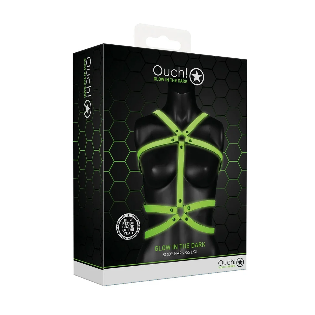 Ouch! Glow in the Dark Kamizelka Regulowana L/XL - Świecąca Uprząż — zdjęcie 3