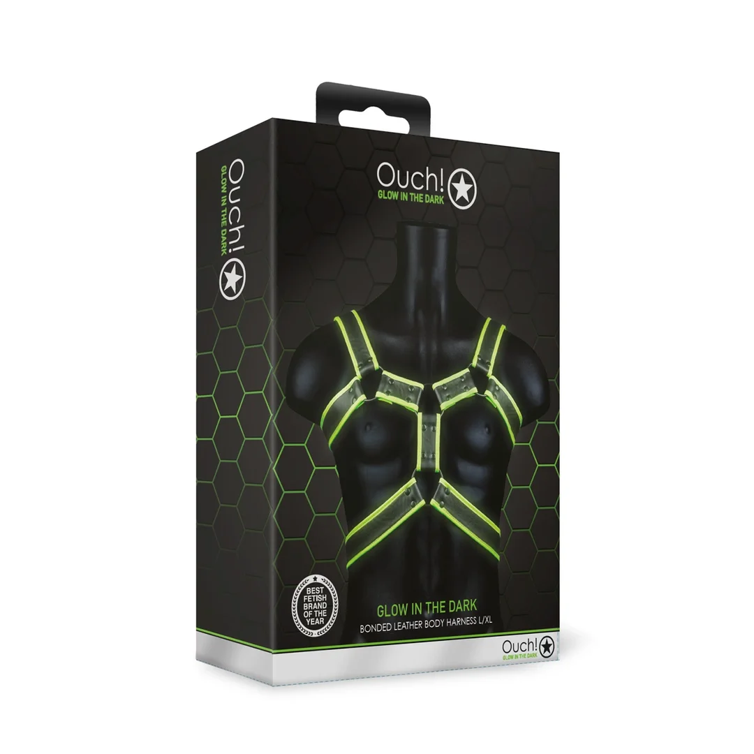 Ouch! Glow in the Dark kamizelka świecąca L/XL, regulowana uprząż — zdjęcie 2