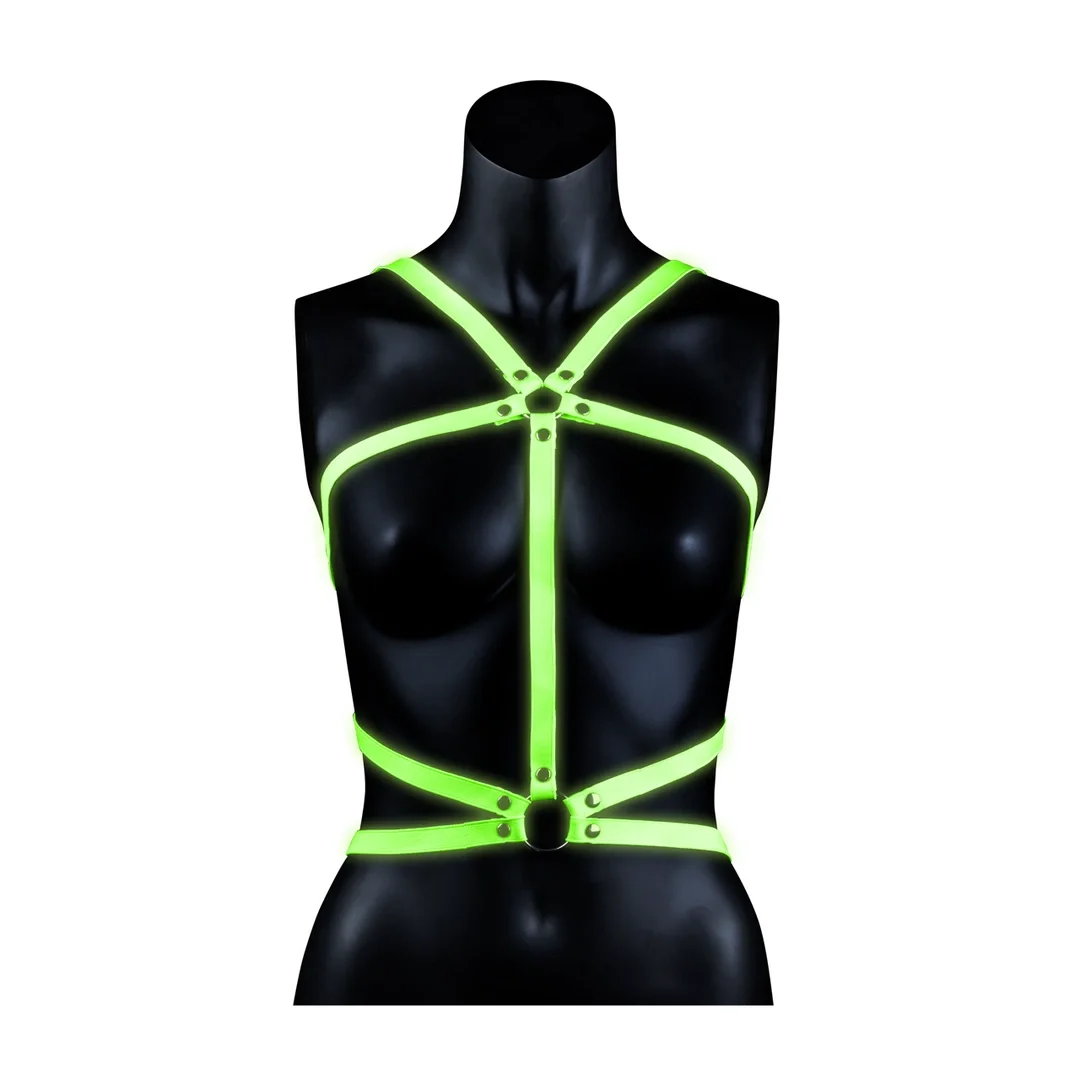 Ouch! Glow in the Dark kamizelka uprząż świecąca S/M regulowana — zdjęcie 2