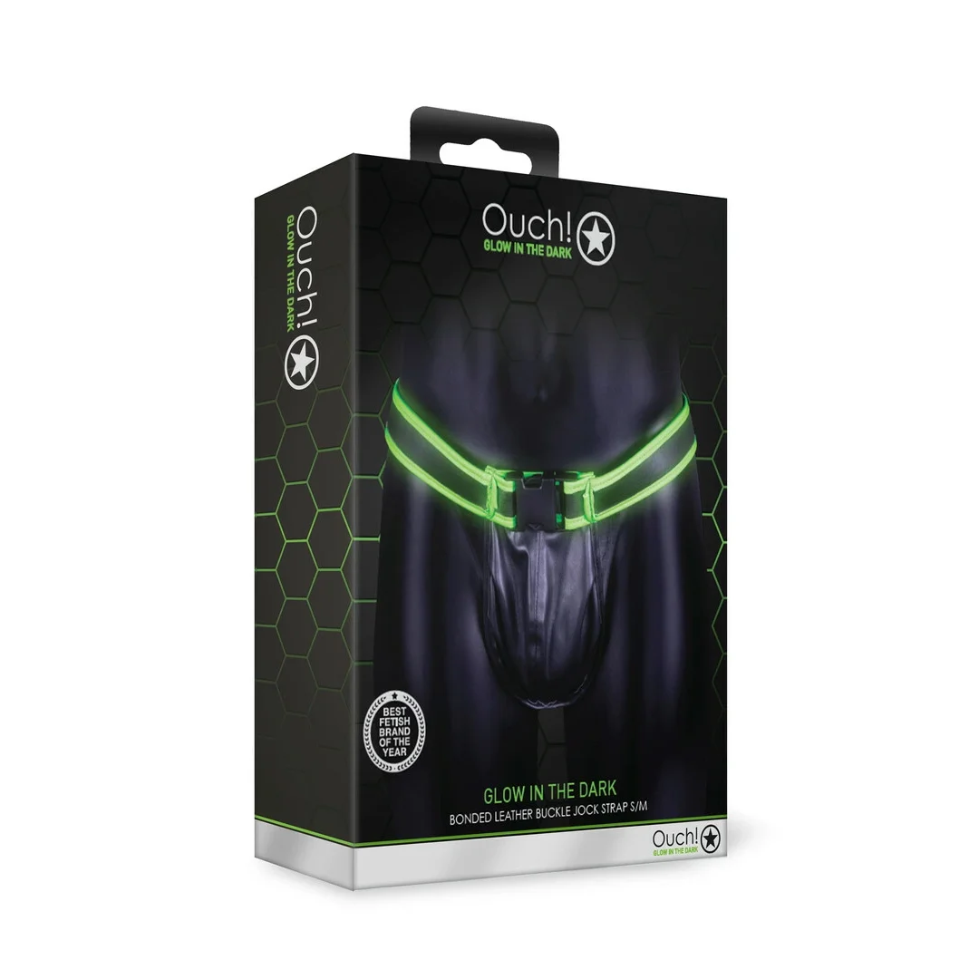 Ouch! Glow in the Dark - pas z klamrą, świecący, rozmiar S/M — zdjęcie 2