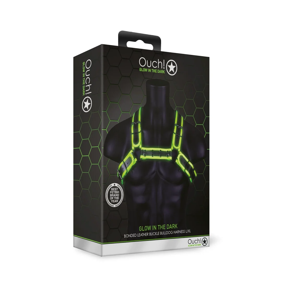 Ouch! Glow in the Dark szelki z klamrą L/XL fluorescencyjne — zdjęcie 2