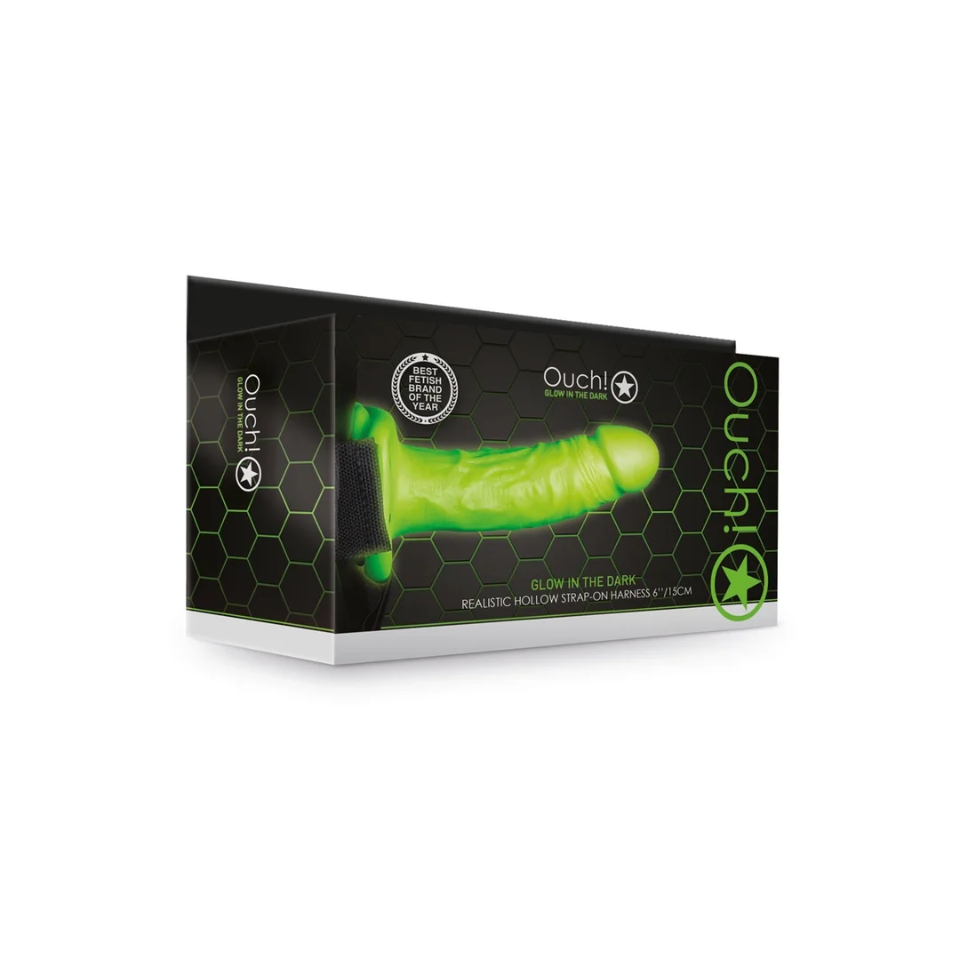 Ouch! Glow in the Dark uprząż z paskiem, świecąca, 18 cm, zielona — zdjęcie 4