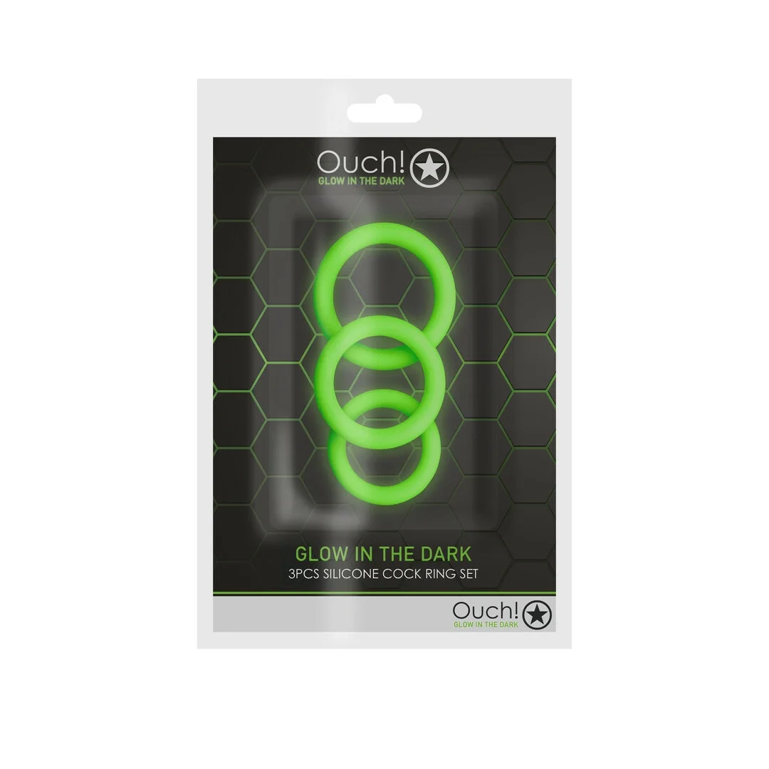 Ouch! Glow in the Dark zestaw 3 elastycznych pierścieni świecących — zdjęcie 2