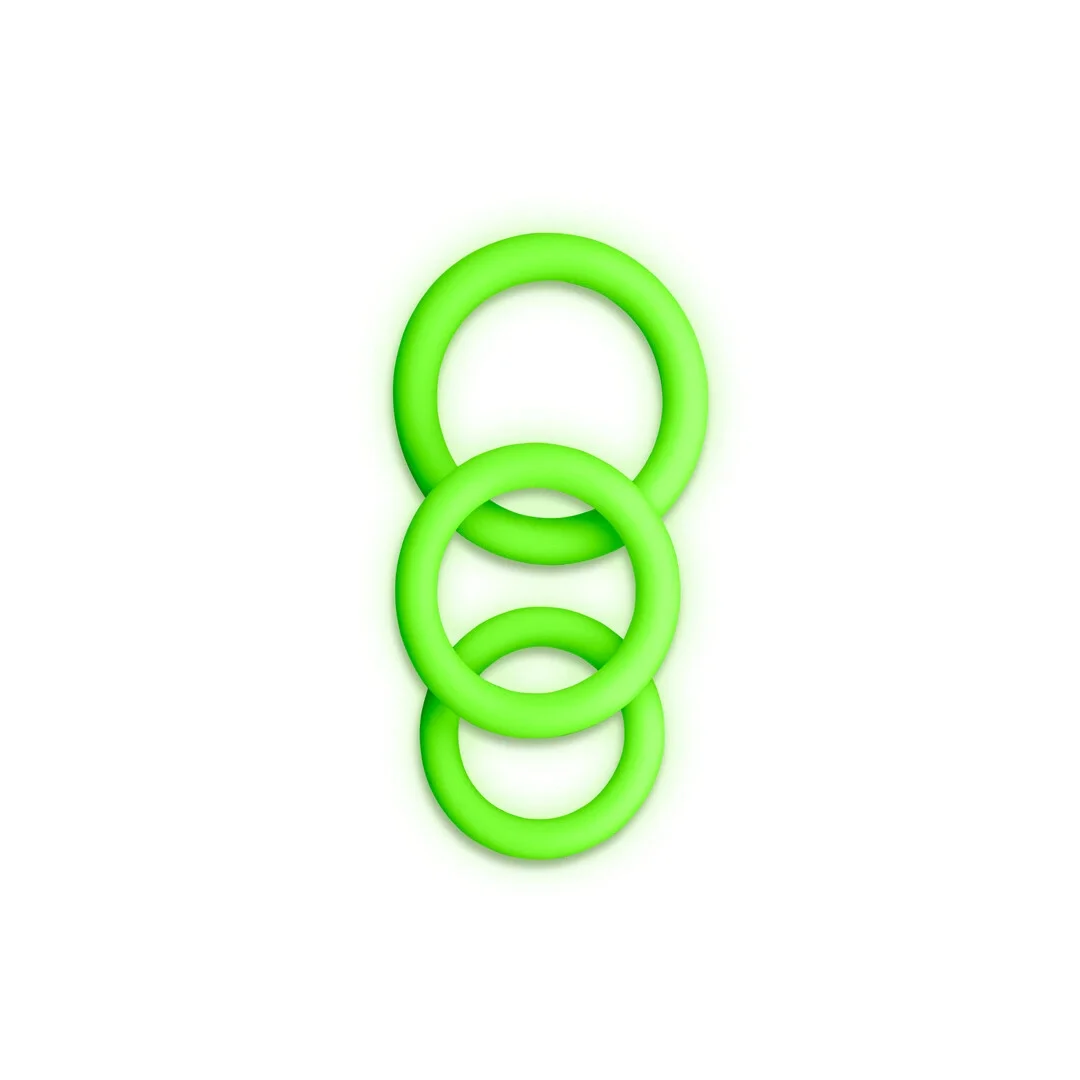 Ouch! Glow in the Dark zestaw 3 elastycznych pierścieni świecących — zdjęcie 4