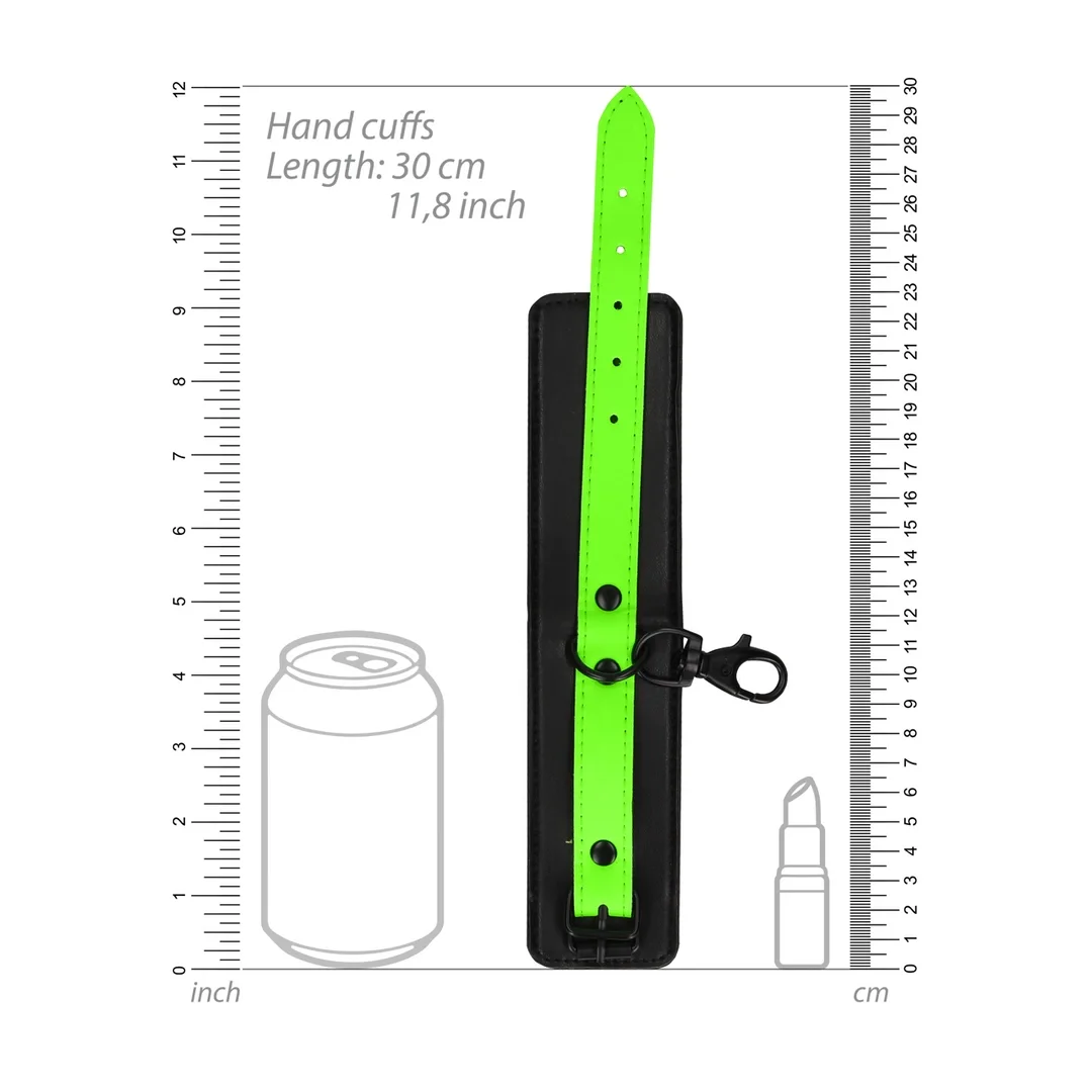 Ouch! Glow in the Dark - Zestaw mankietow na ręce i kostki, fluorescencyjny — zdjęcie 5