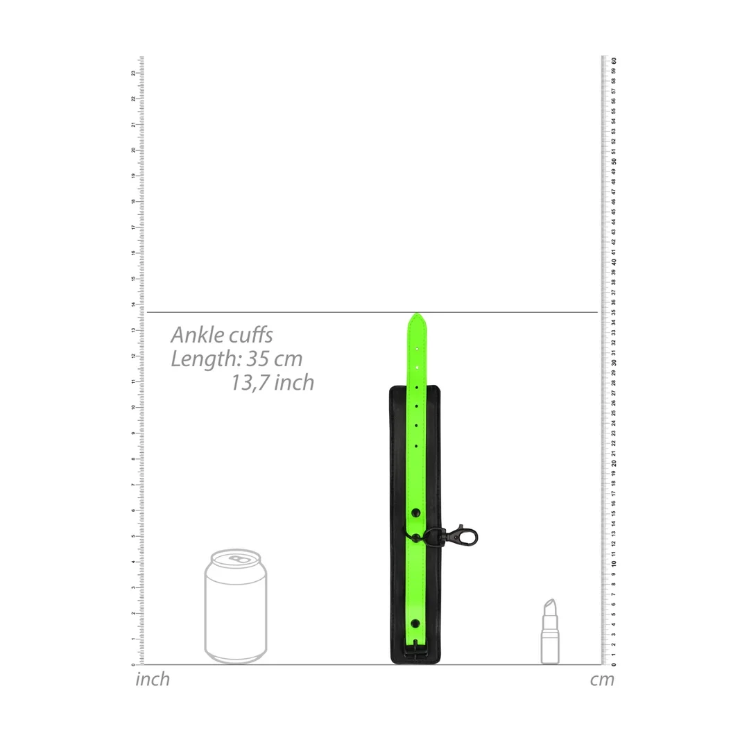 Ouch! Glow in the Dark - Zestaw mankietow na ręce i kostki, fluorescencyjny — zdjęcie 6