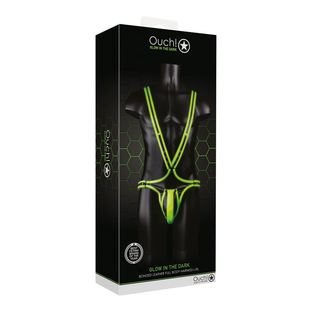 Ouch! Harness Glow in the Dark S/M - uprząż z fluorescencyjnymi detalami — zdjęcie 6