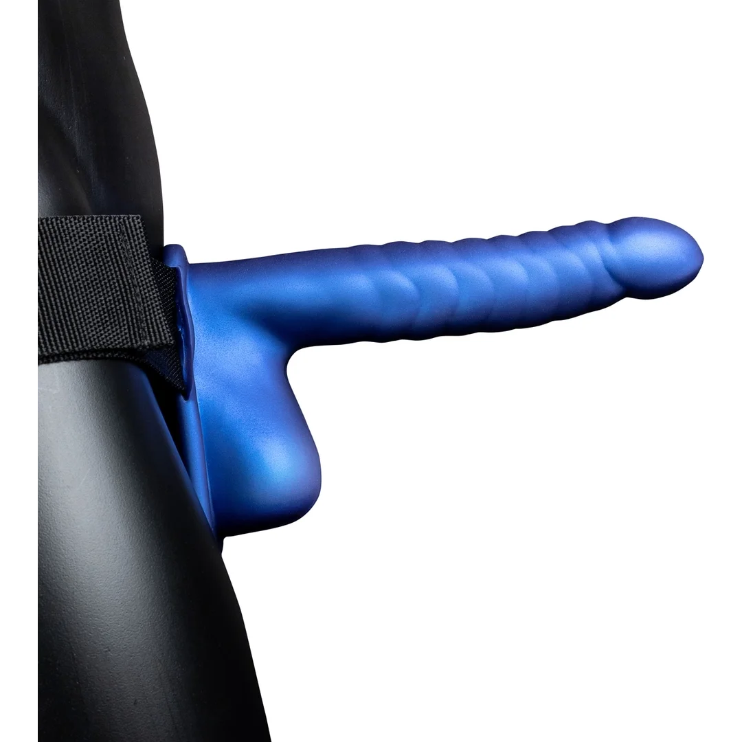 Ouch! Hollow Strap-On Prążkowany Pas z Anatomiczną Nakładką 21 cm — zdjęcie 4