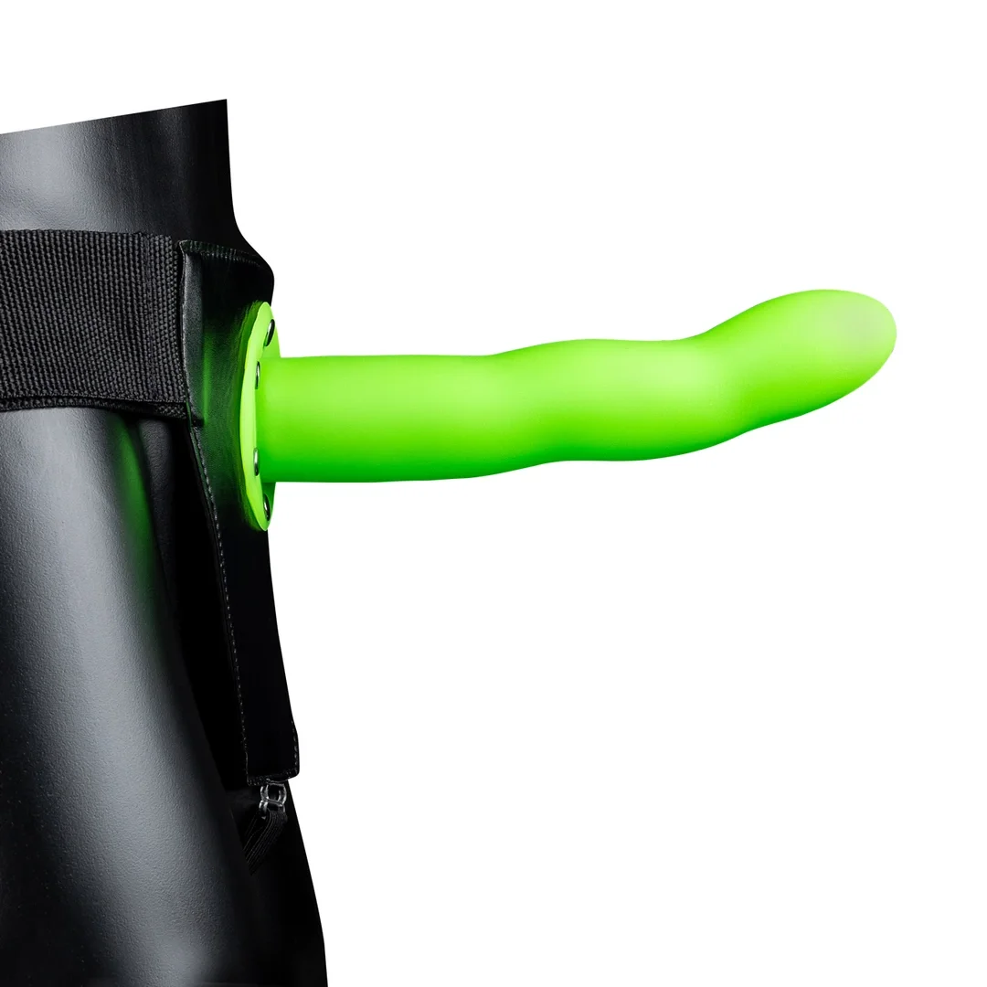 Ouch! Hollow Strap-On świecący w ciemności 20 cm, regulowany pasek — zdjęcie 4