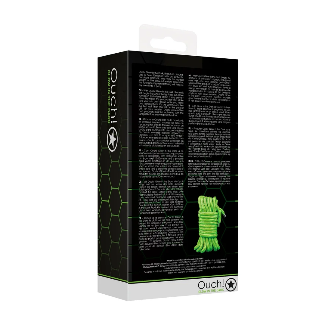 Ouch! Lina fluorescencyjna świecąca 5 m zielona - Glow in the Dark — zdjęcie 5