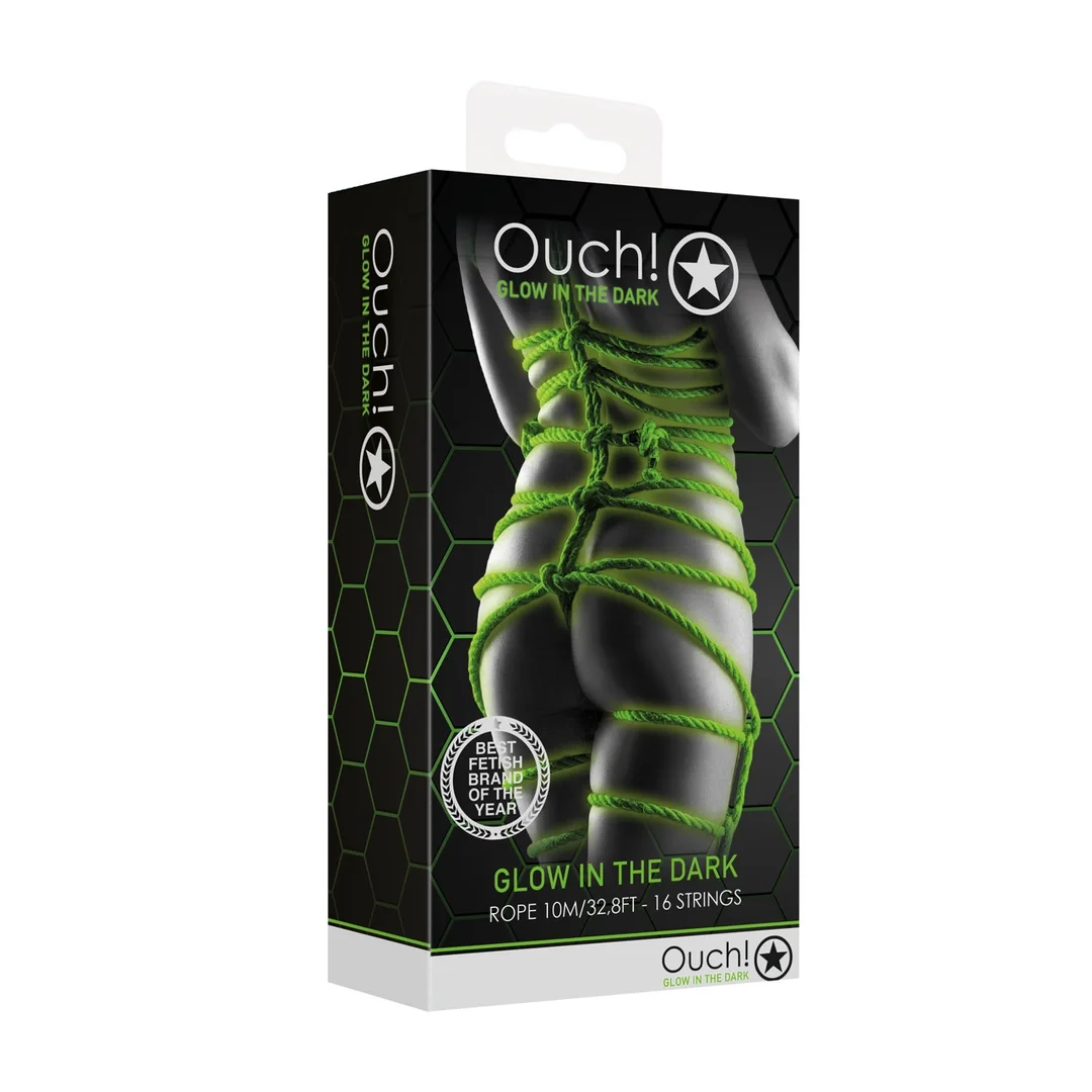Ouch! Lina świecąca w ciemności 10 m - model fluorescencyjny zielony — zdjęcie 2