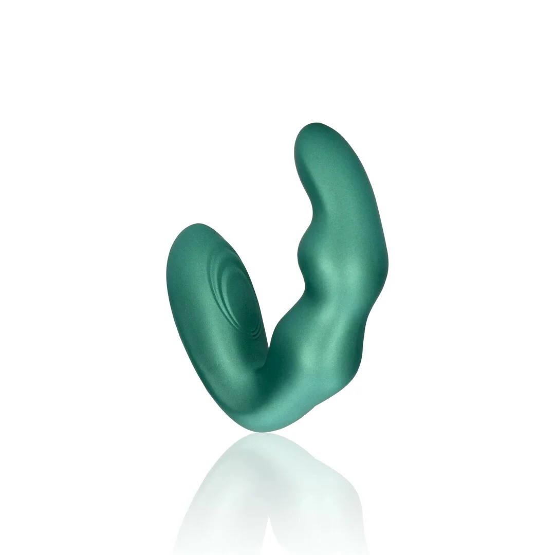 Ouch! Masażer prostaty wygięty z pilotem - 10 trybow, zielony — zdjęcie 5