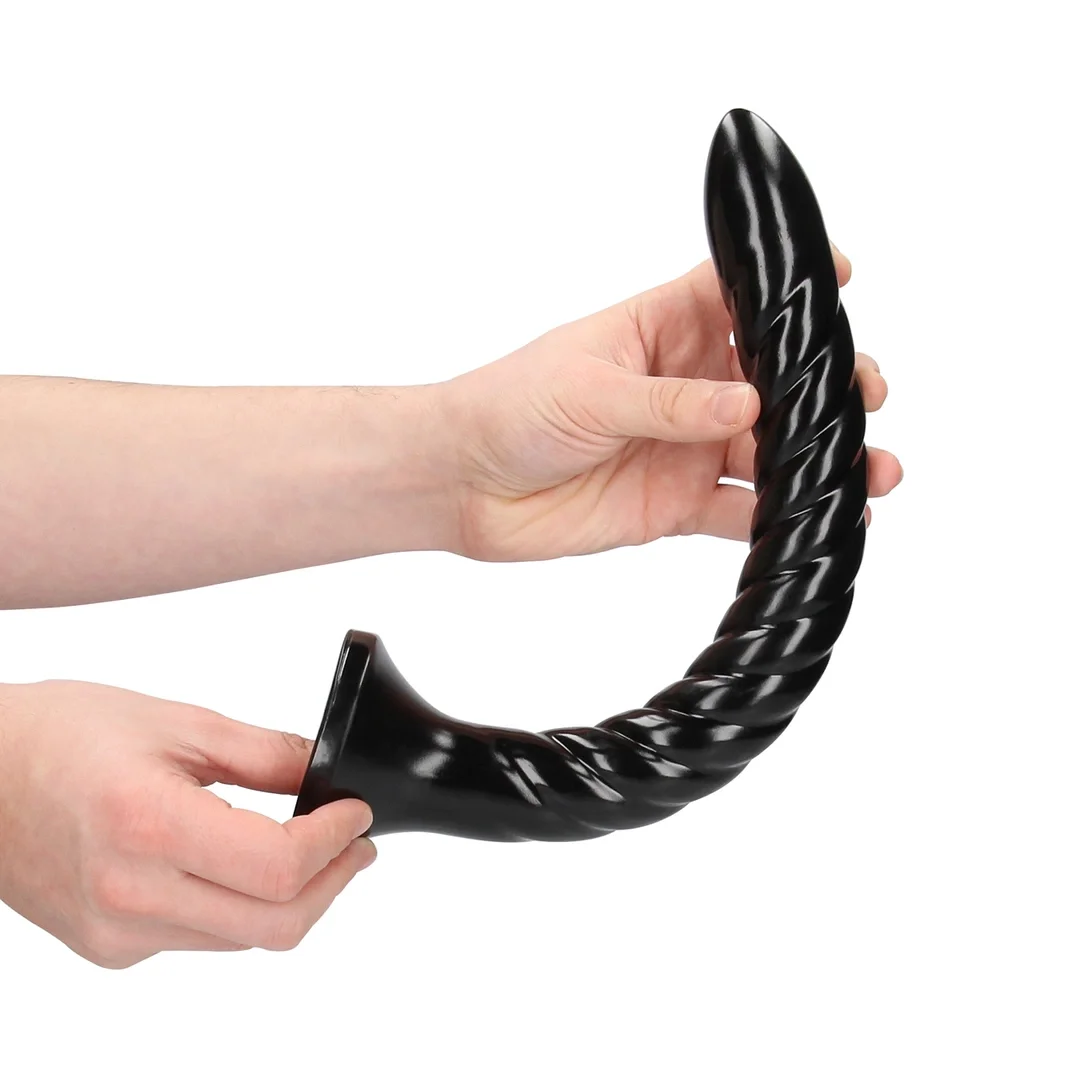 Ouch! Model Anal Snake 30 cm drobno prążkowany - elastyczny z przyssawką — zdjęcie 3