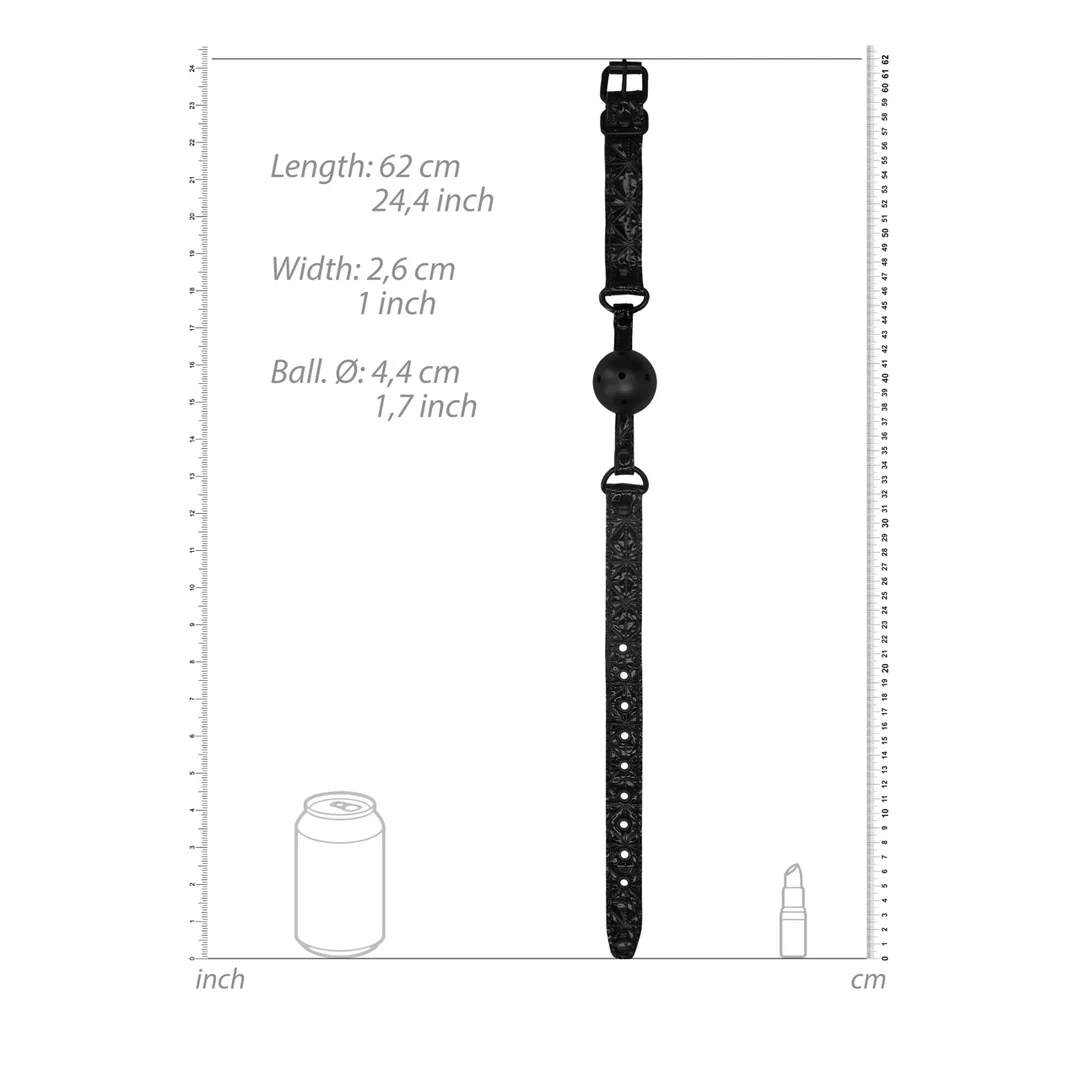 OUCH! Oddychający knebel kulkowy neopren skora regulowany 62cm — zdjęcie 7