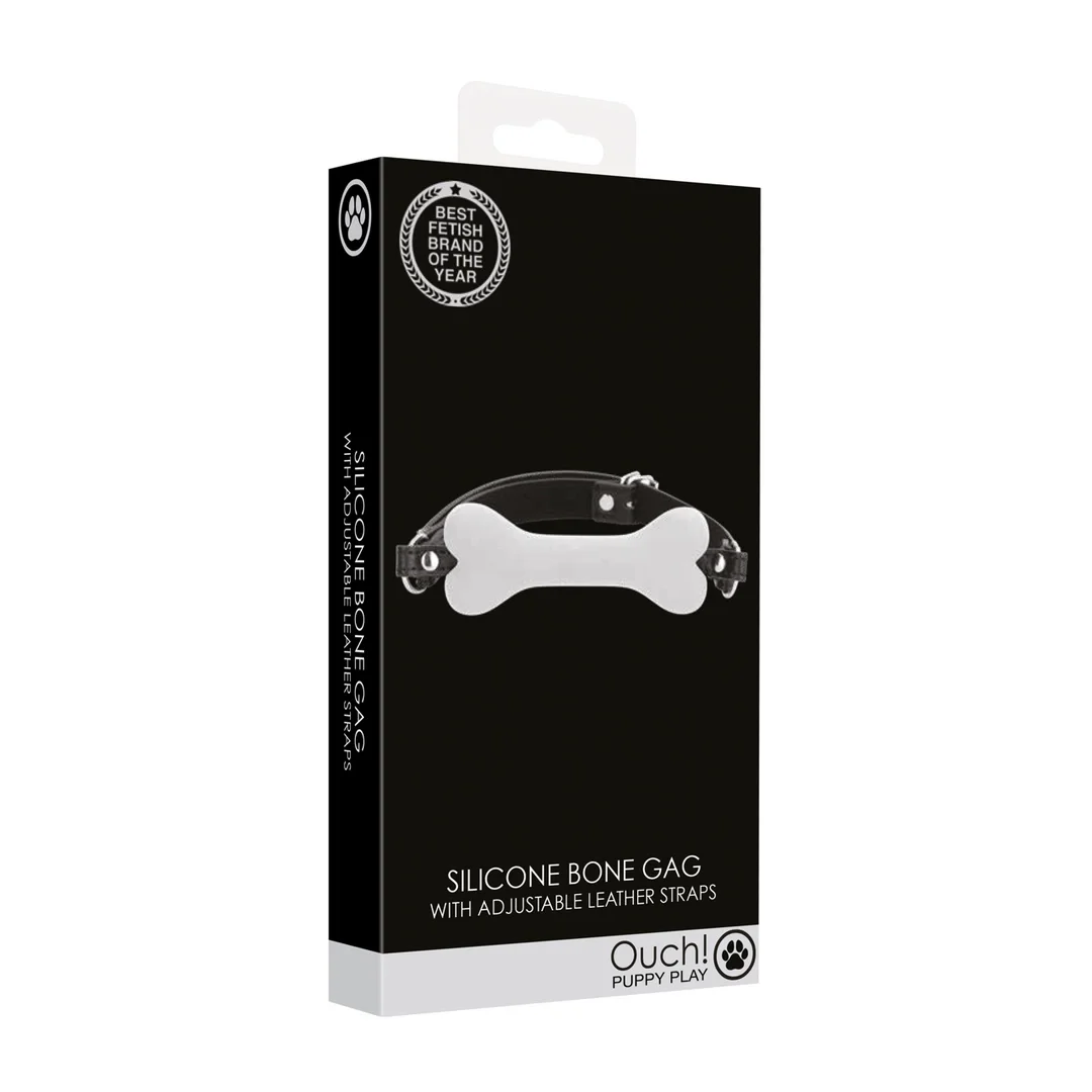 Ouch! Silikonowy knebel z białą kością - elastyczny anatomiczny model — zdjęcie 3