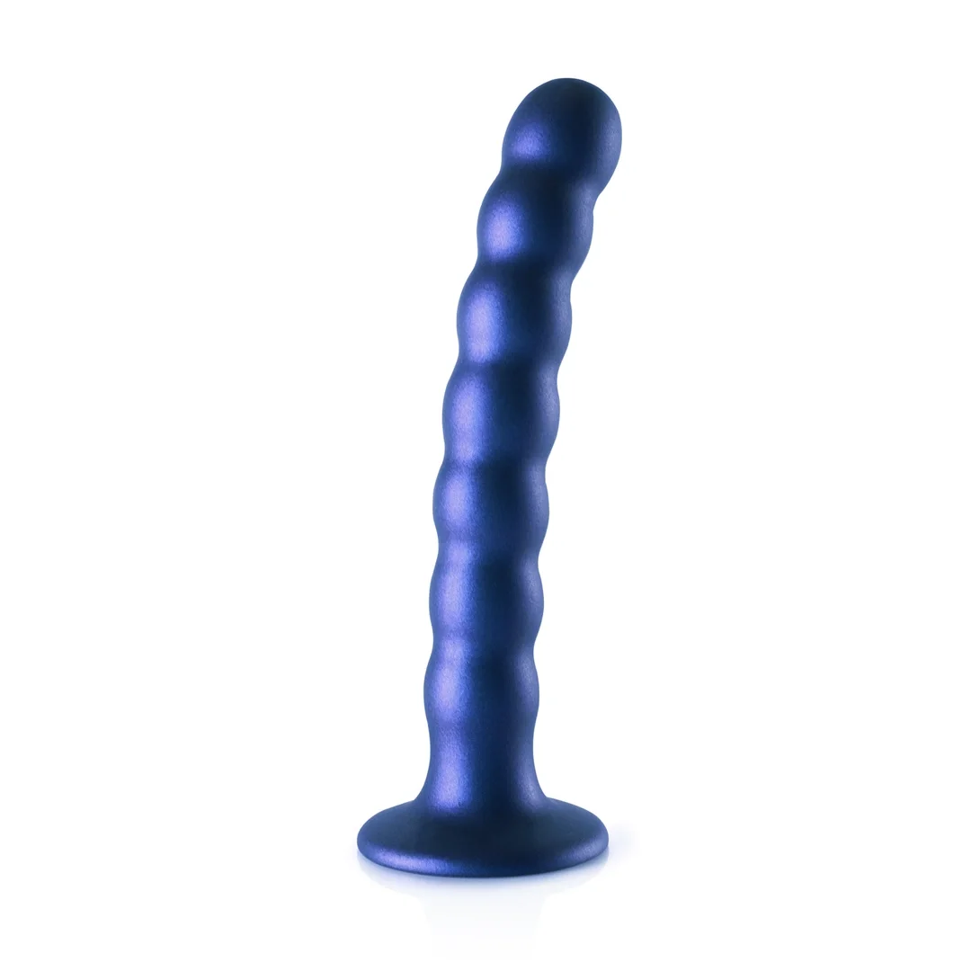 Ouch! Silikonowy model G-Spot z koralikami i przyssawką 16,5 cm zielony — zdjęcie 3