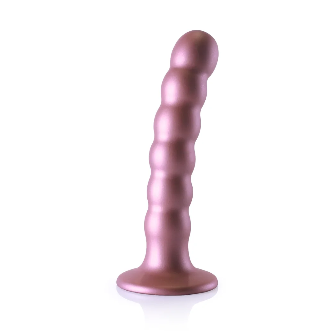 Ouch! Silikonowy model koralikowy z przyssawką 13 cm metaliczny — zdjęcie 3