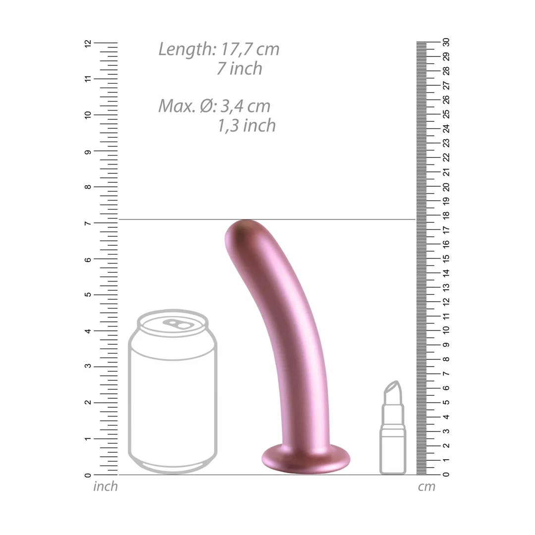 Ouch! Smooth Silicone 17 cm - anatomiczny model z przyssawką, metaliczny — zdjęcie 7