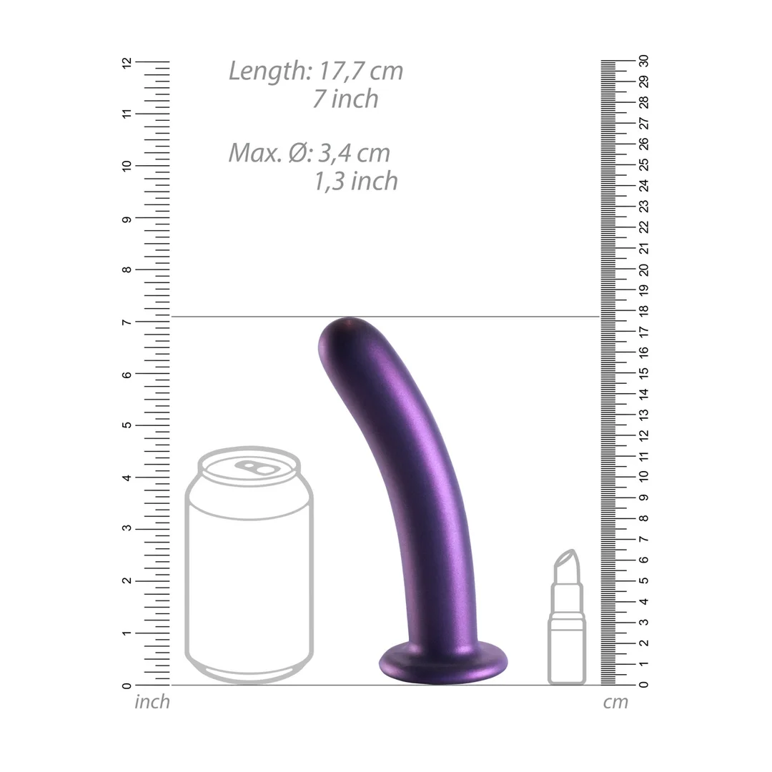 Ouch! Smooth Silicone Model 17 cm z przyssawką, metaliczny kolor — zdjęcie 7