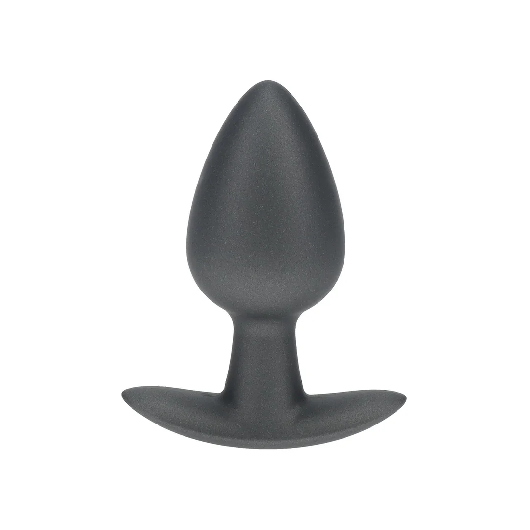 Ouch! Smooth Silicone Plug Medium 7,9 cm Gunmetal - anatomiczny kształt — zdjęcie 4