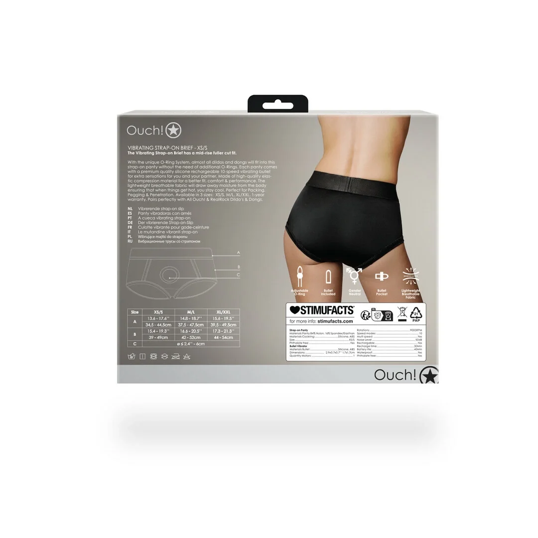 Ouch! Wibrujące majtki z paskiem XS/S - system O-Ring, 10 trybow — zdjęcie 4