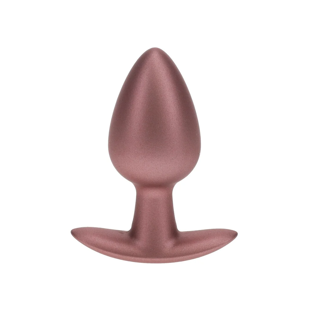 OUCH! Wtyczka anatomiczna średnia silikonowa 7,9 cm metaliczny roż — zdjęcie 4