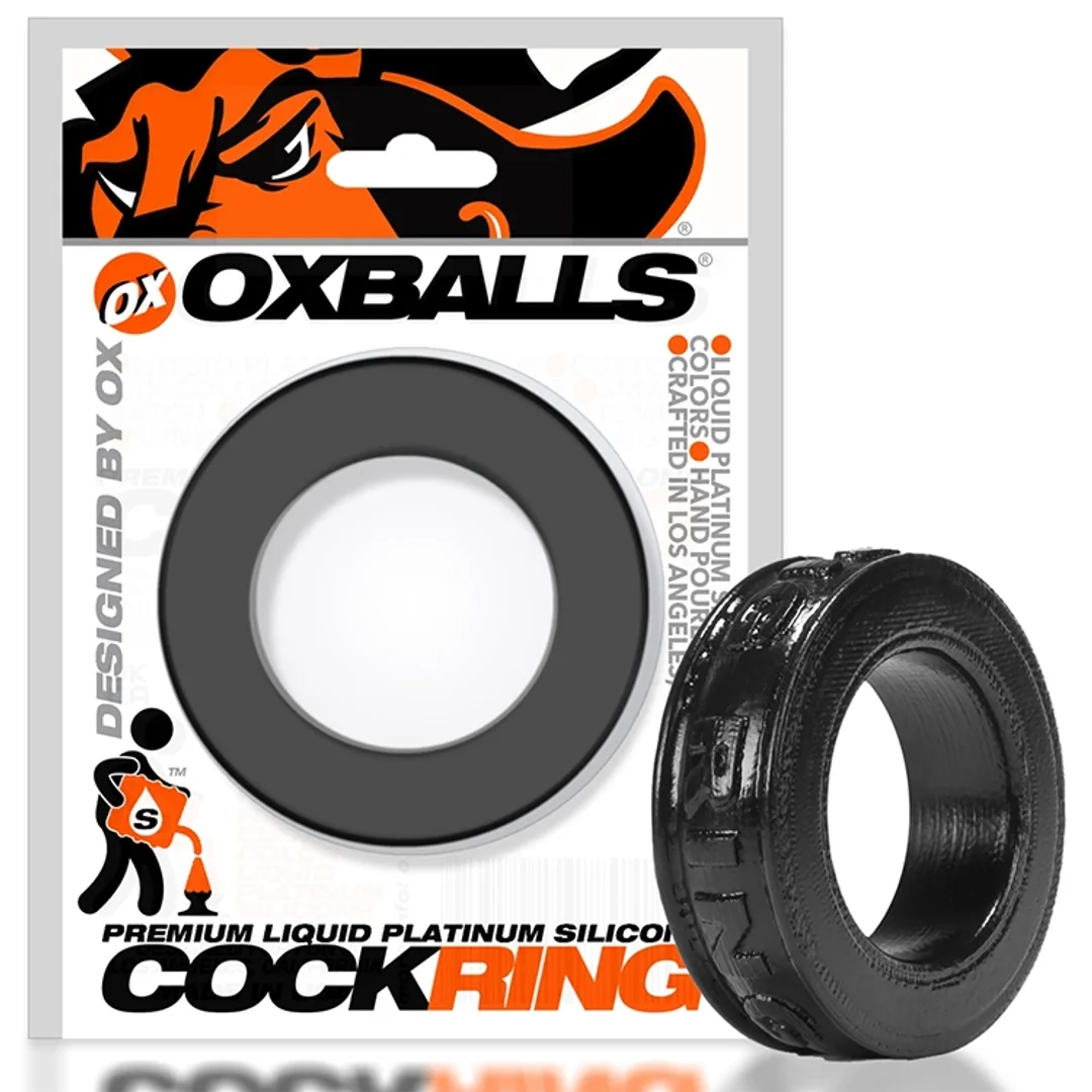 Oxballs Pig-Ring silikonowy pierścień anatomiczny czarny 3,5 cm — zdjęcie 4