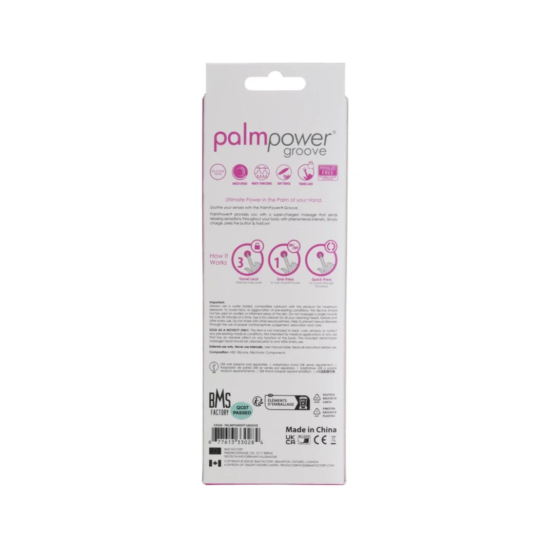 PalmPower Groove Mini Wand Masażer Ręczny Fuchsia 15,2 cm USB — zdjęcie 8