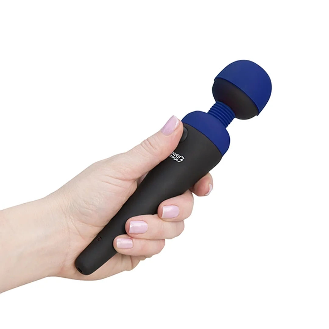 PalmPower Recharge masażer rożdżka z ruchomą głowką niebieski IPX7 — zdjęcie 5
