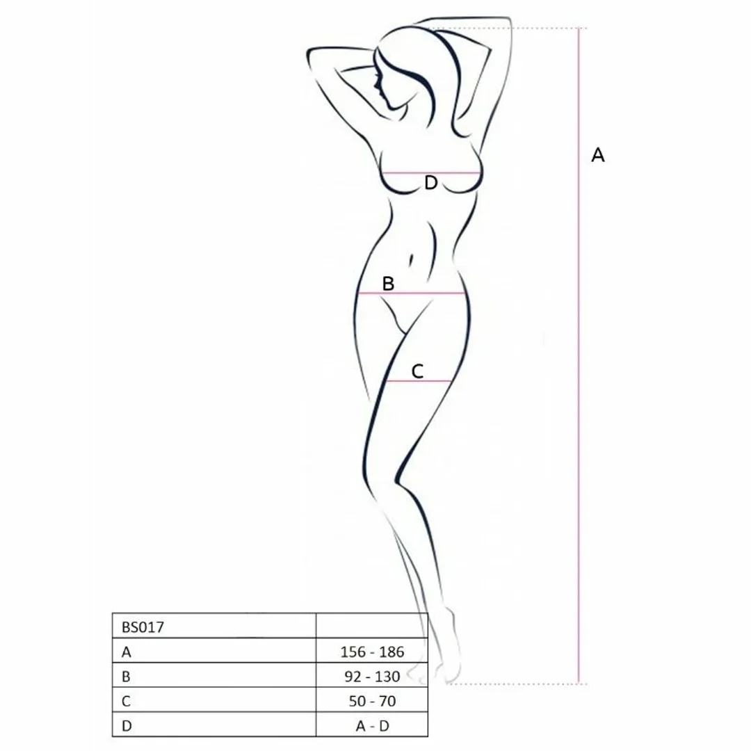 Passion BS017 Bodystocking biała koronkowa kabaretka uniwersalna — zdjęcie 2