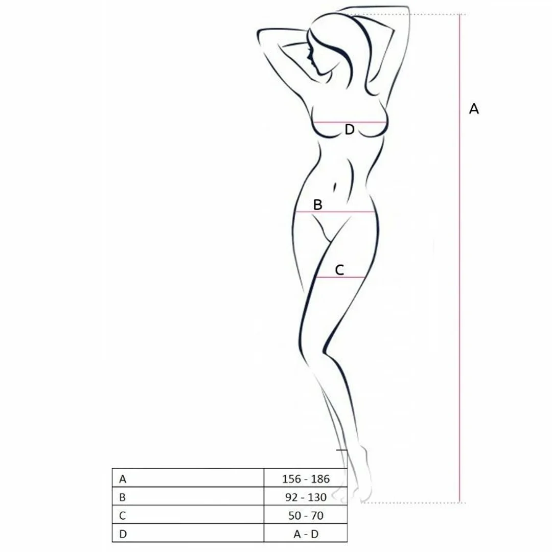 Passion BS046 Bodystocking czarny, ozdobny haft, uniwersalny rozmiar — zdjęcie 3