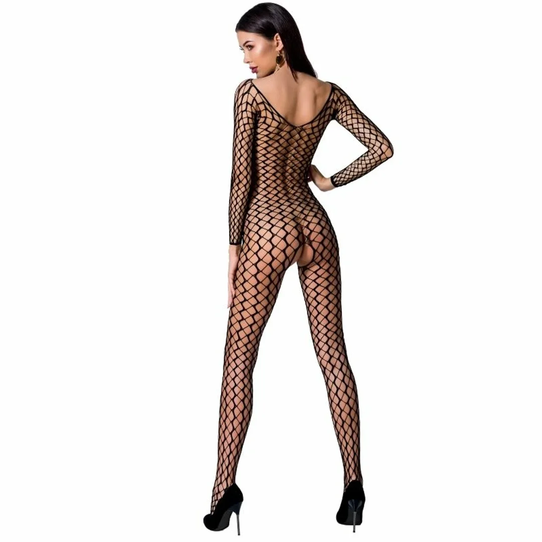 Passion BS068 bodystocking damski czarny z koronką one size — zdjęcie 2