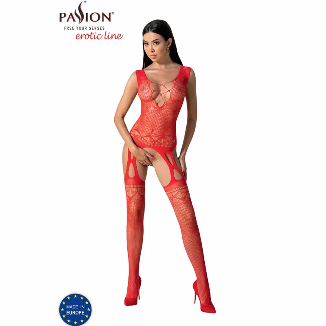 Passion BS099 Czerwone Bodystocking Jednoczęściowe Uniwersalne — zdjęcie 3