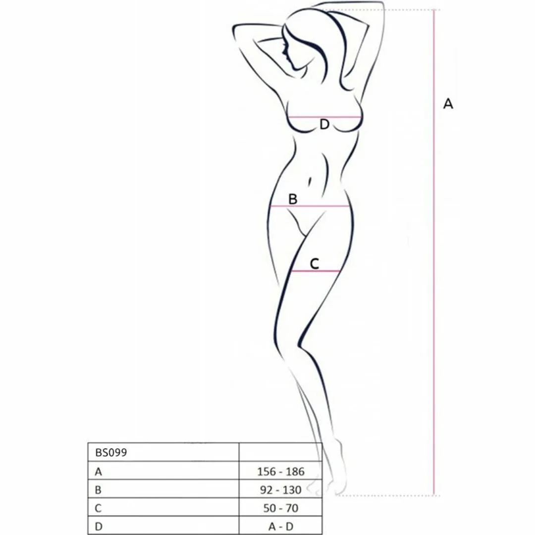 Passion BS099 Czerwone Bodystocking Jednoczęściowe Uniwersalne — zdjęcie 5