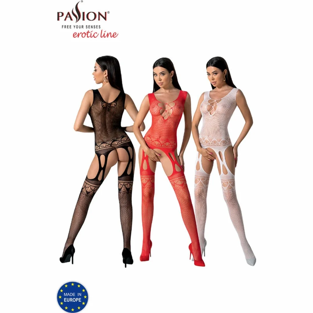 Passion BS099 Czerwone Bodystocking Jednoczęściowe Uniwersalne — zdjęcie 6