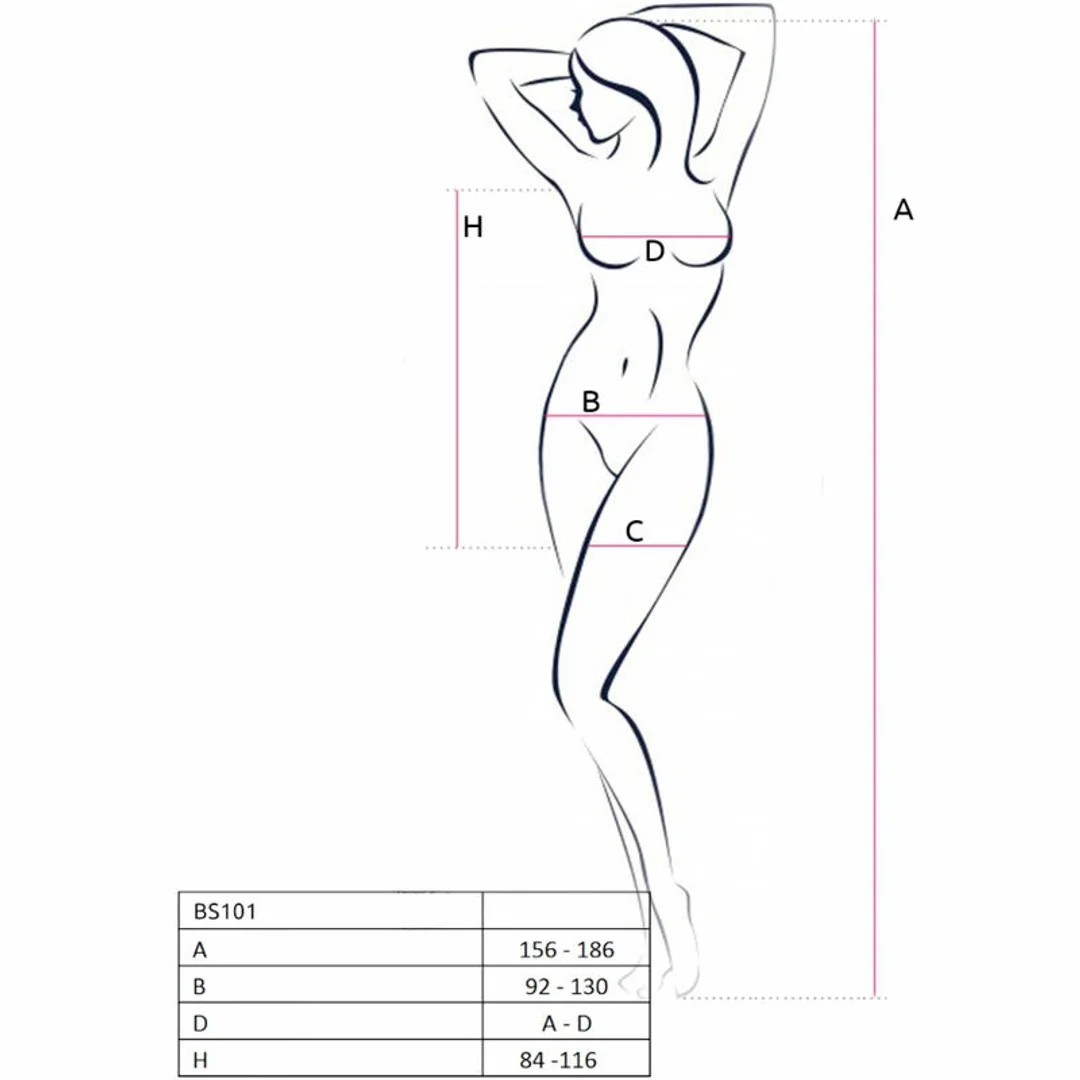 Passion BS101 Czerwony Bodystocking Jednoczęściowy Uniwersalny — zdjęcie 5
