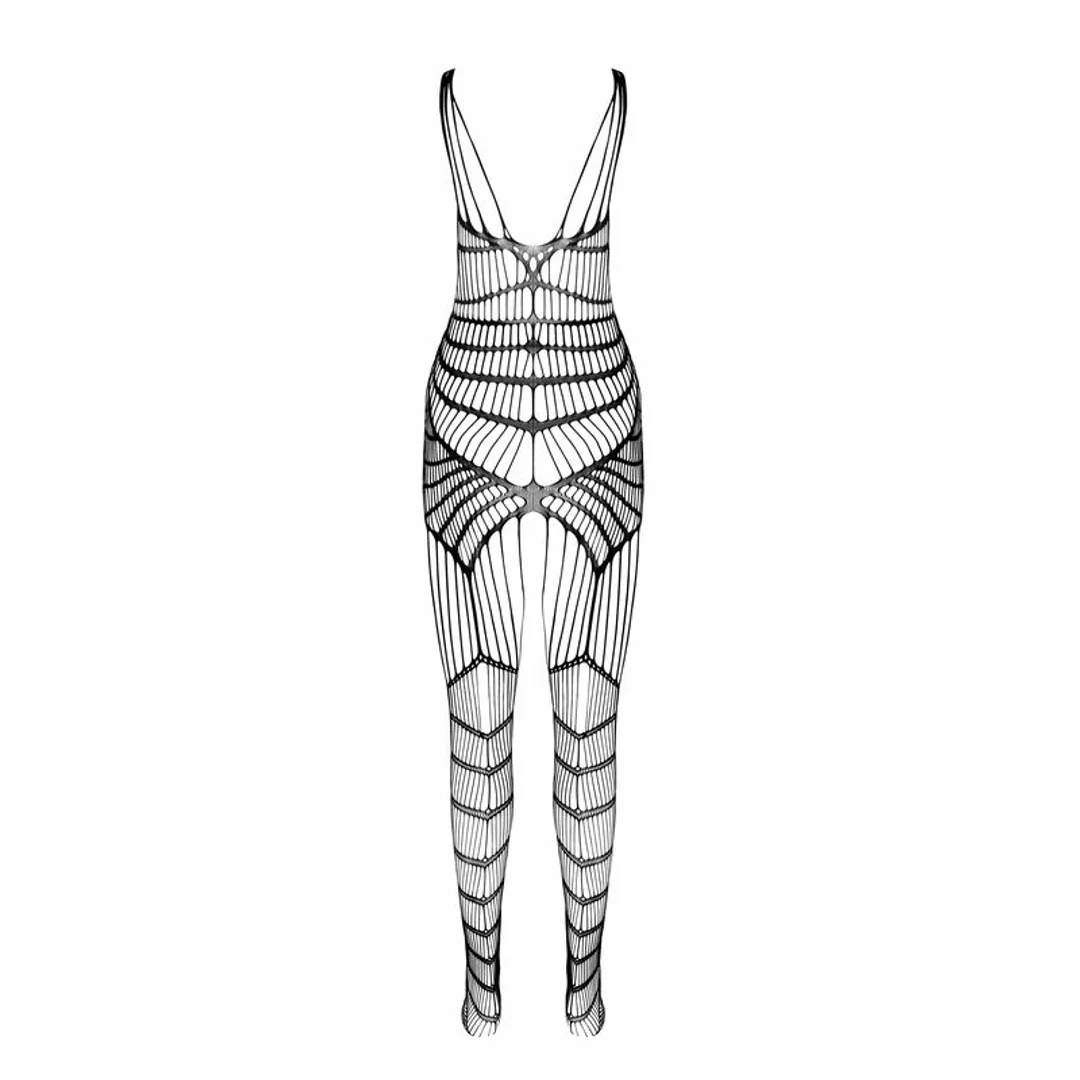 PASSION BS102 Bodystocking biały uniwersalny rozmiar siateczkowy — zdjęcie 3