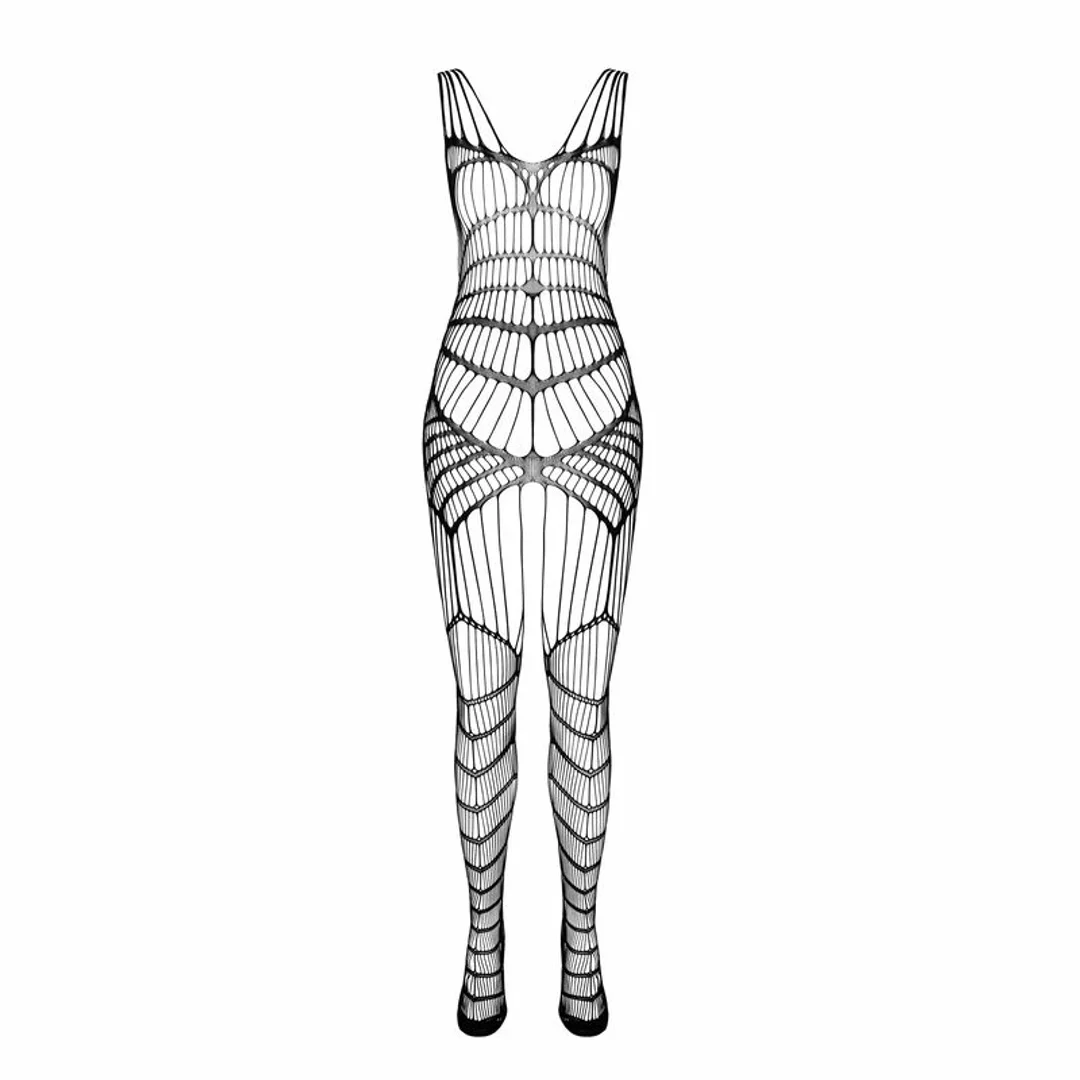 PASSION BS102 Bodystocking biały uniwersalny rozmiar siateczkowy — zdjęcie 4