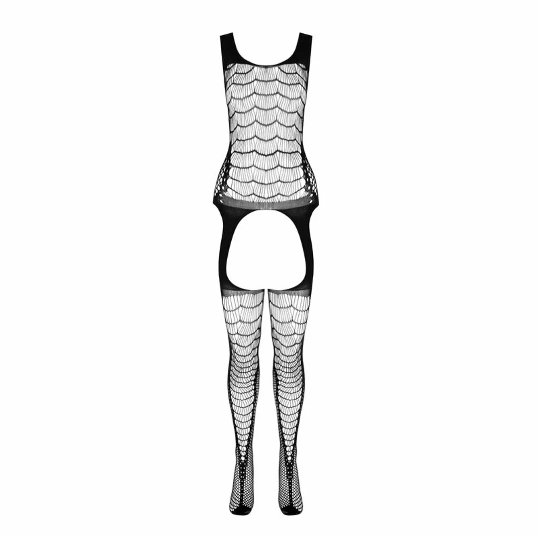 Passion BS104 Bodystocking Biały Jednorozmiarowy elastyczny siateczkowy — zdjęcie 3