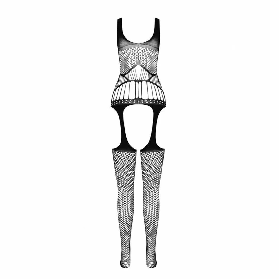 PASSION BS106 Bodystocking biały elastyczny jeden rozmiar — zdjęcie 3
