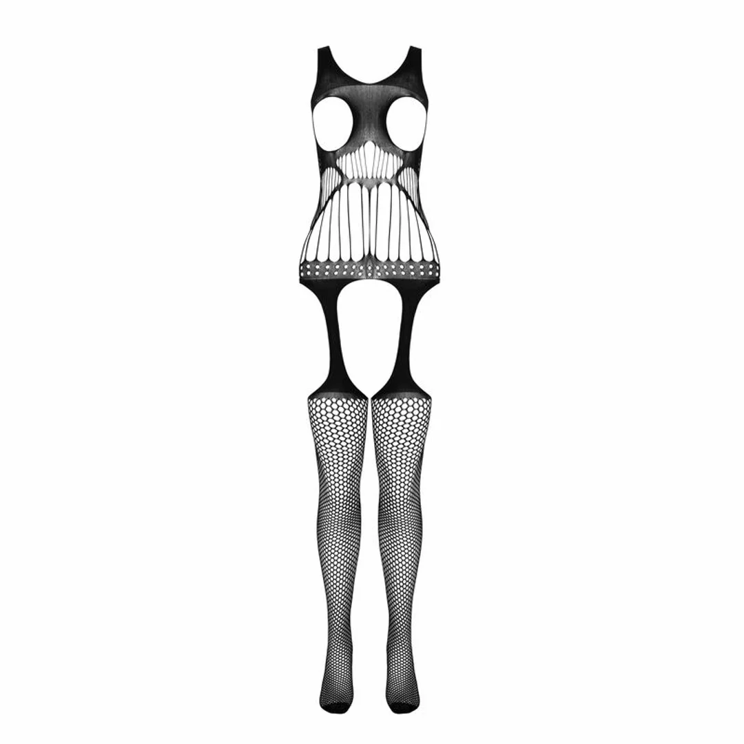 PASSION BS106 Bodystocking biały elastyczny jeden rozmiar — zdjęcie 4